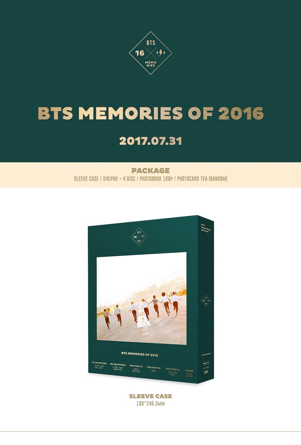Amazon.co.jp: BTS – BTS MEMORIES OF 2016 DVD 4disc + 188p Special 