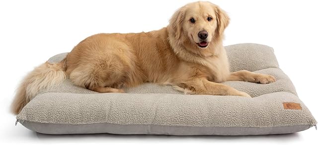 AcornPets® B-106 Extra Large XXL Grey Dog Cat Bed Pet Pillow Mattress Fleece 120 x 80 CM For Large Dogs, Using Berber Fleece and Suede Nap, Detachable and Washable