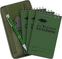 Vista 8 de Eaasty Juego de cuaderno y bolígrafo impermeables de 3 x 5 pulgadas, cuaderno táctico de bolsillo con 1 bolígrafo de metal resistente a