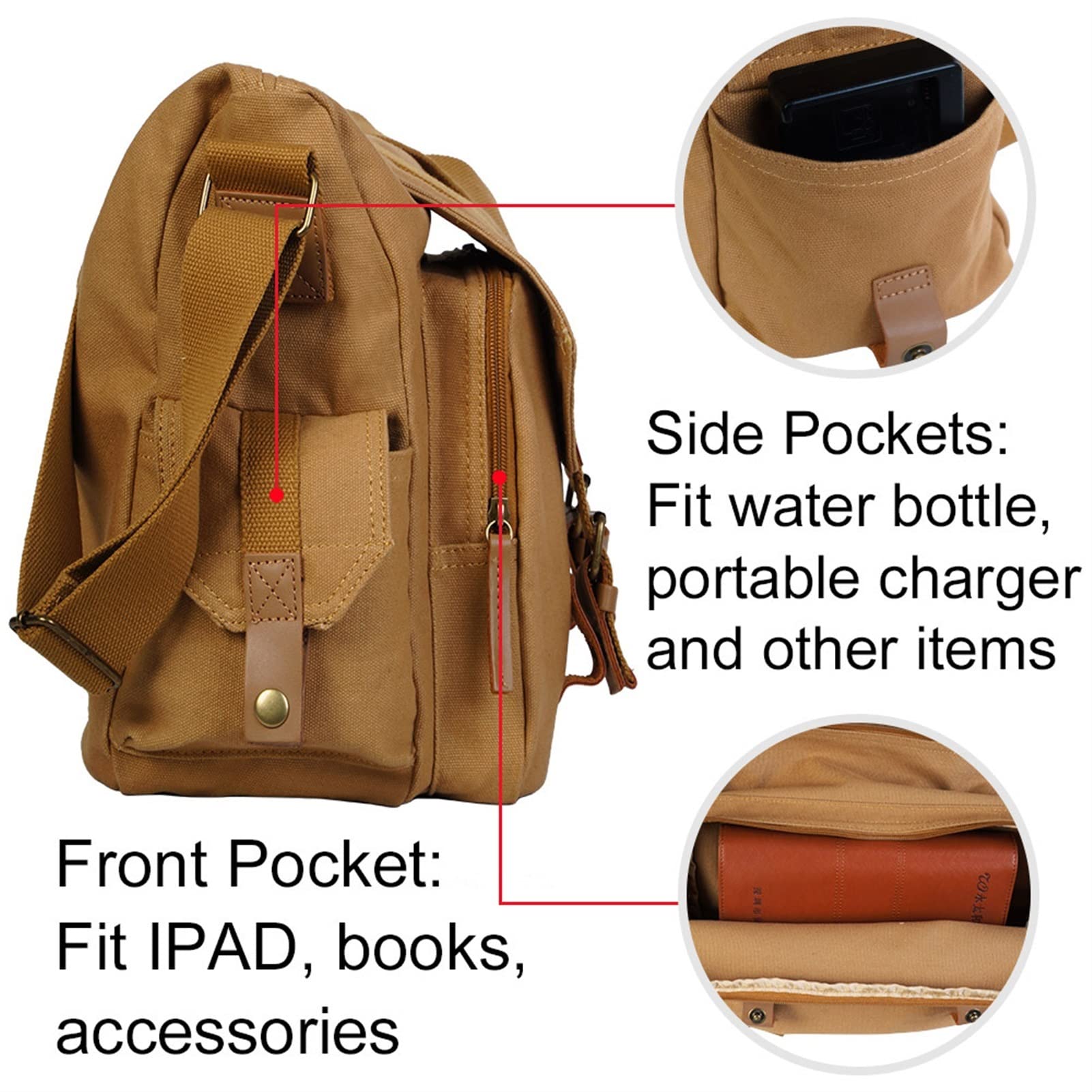 SLR Fotocamera Borsa a tracolla Lenti Wired Treppiede Borsa da viaggio for viaggi all'aperto Borsa da viaggio Grande Capacità Canvas Messenger Bag Adatta for Nikon Fit for Canon Fit Fit for