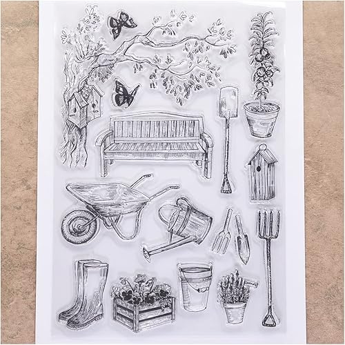 Kwan Crafts Herramientas de jardín Mariposa Sellos transparentes para la decoración de la fabricación de tarjetas y DIY Scrapbooking 3040211