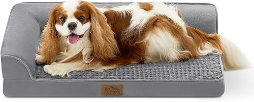 Miniatura 1 de Camas ortopédicas para perros de tamaño mediano, sofá para mascotas para perros pequeños, sofá de espuma de apoyo con funda de forro impermeable,