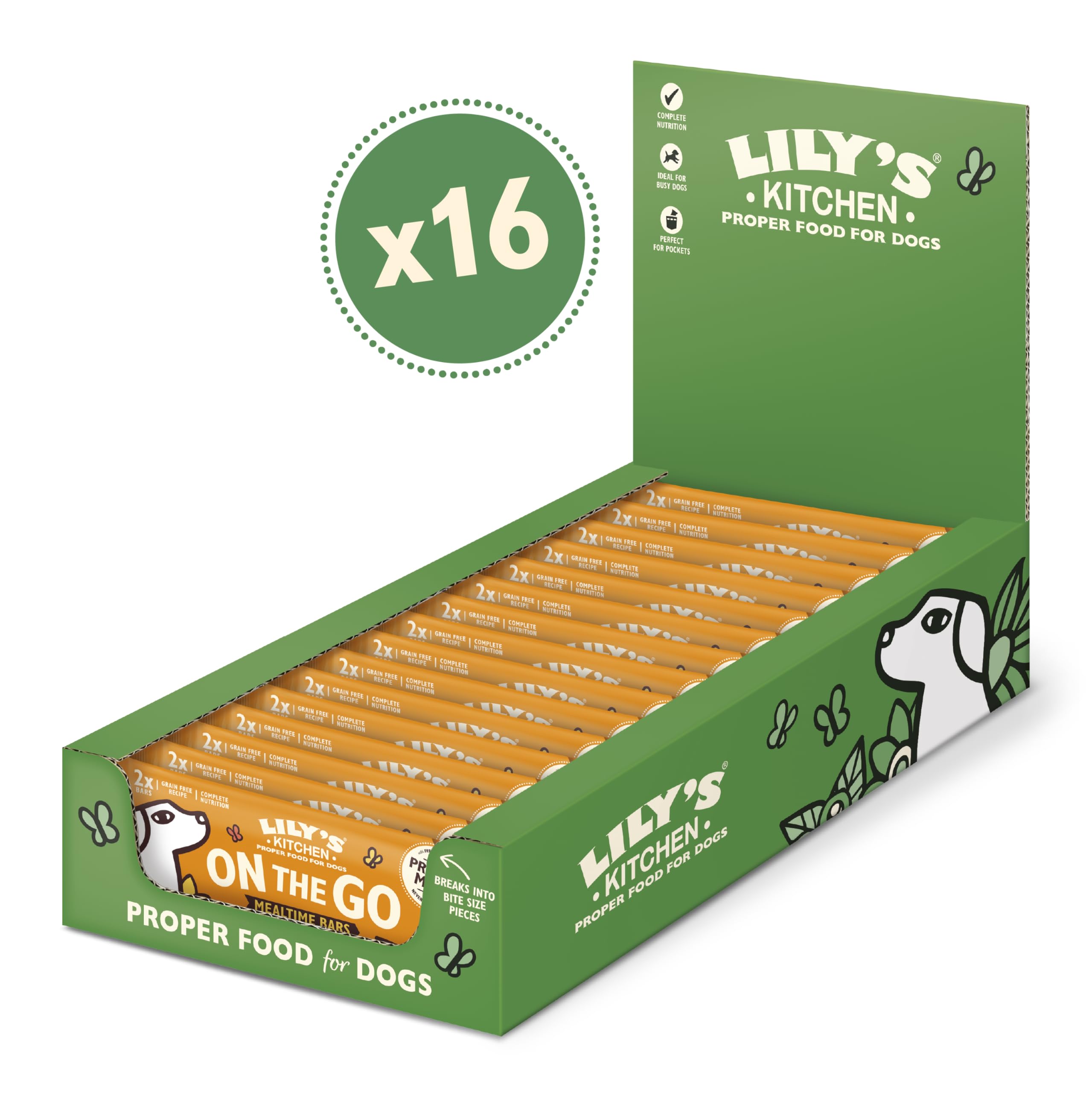 Lily's Kitchen Made with Natural Ingredients Chicken On the Go Bars for Dogs 16 x 40g, 1 count (Pack of 16) - Image 2