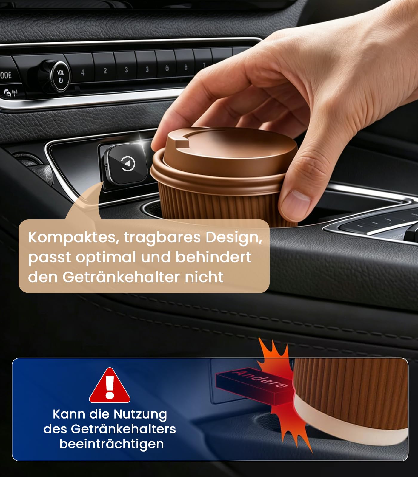 2026 CarPlay Wireless Adapter für Apple CarPlay & Android Auto, 2-in-1 Wired zu Wireless Car Play, Kompatibel iOS 10+ & Android 11+, USB-A/C, Plug & Play, Schnelle Verbindung, OTA-Updates, Schwarz