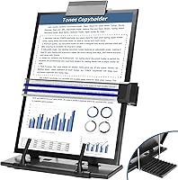 TONOS Stainless Steel Document Holder for Desk - Adjustable Ergonomic Paper Stand for Typing, Reading, Books & Copyholding