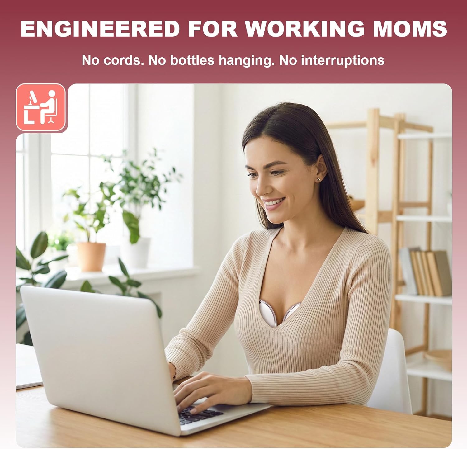 Hands Free Breast Pump Comfortable, Painless Strong Suction Power Rechargeable Electric Breast Pump Smart App Wearable Pump Leakproof 4 Modes Levels Wireless Pump for Driving Office Yoga Sleeping