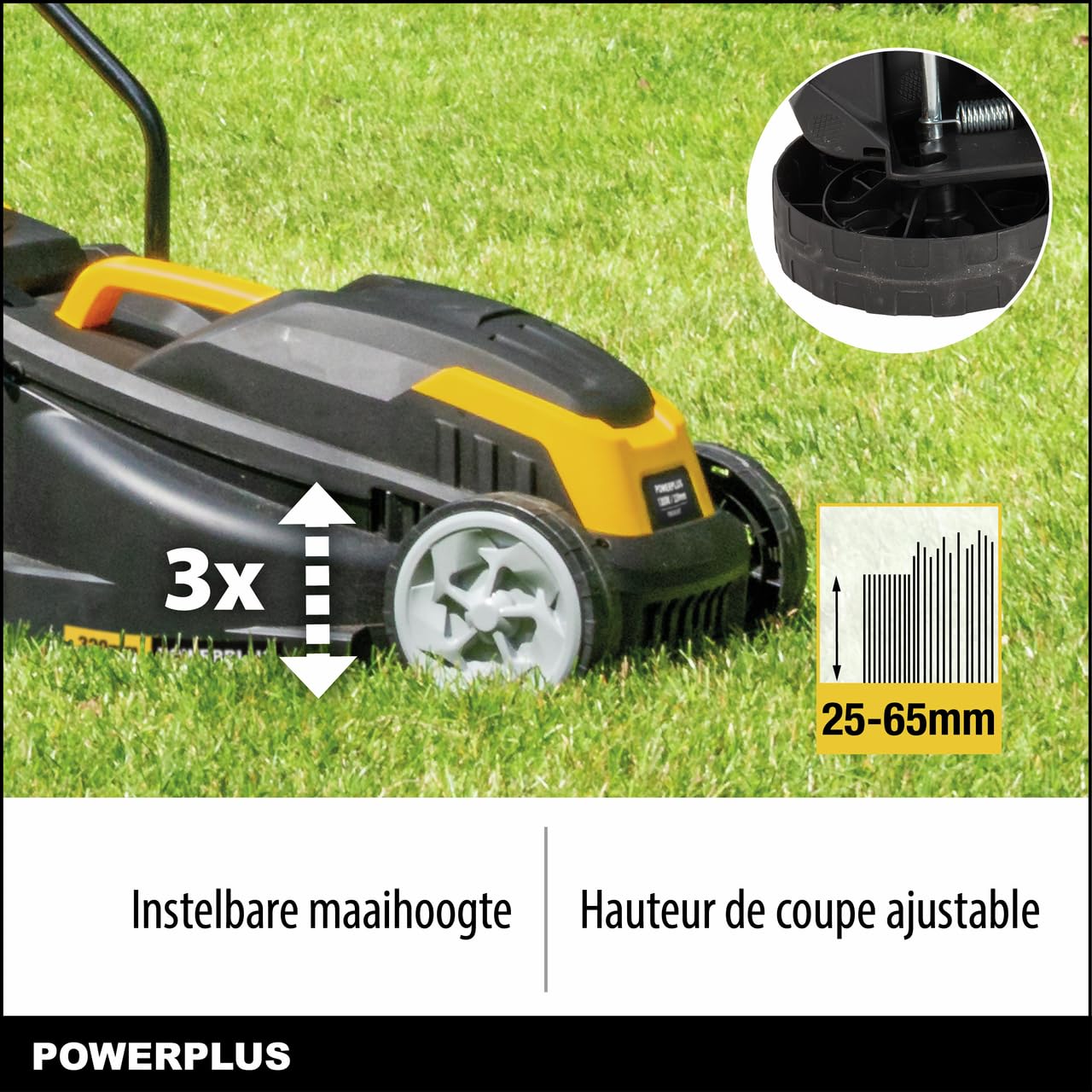 Powerplus Cortacésped Eléctrico y Recortabordes POWXG62205T – Cortacésped de 1300W con Ø320 mm y Recortabordes de 250W con Ø220 mm, Herramienta de Jardín