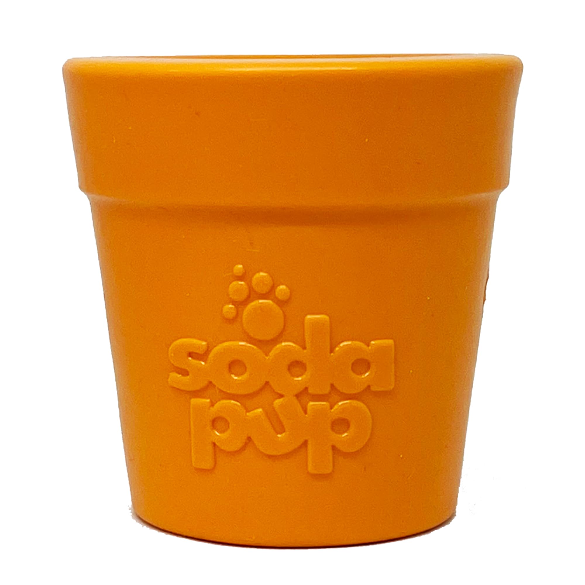 Sodapup Orange Flower Pot – Durable, Non-Toxic Dog Treat Dispenser & Chew Toy Made In Usa For Mental Stimulation, Problem Chewing, Calming Nerves & More