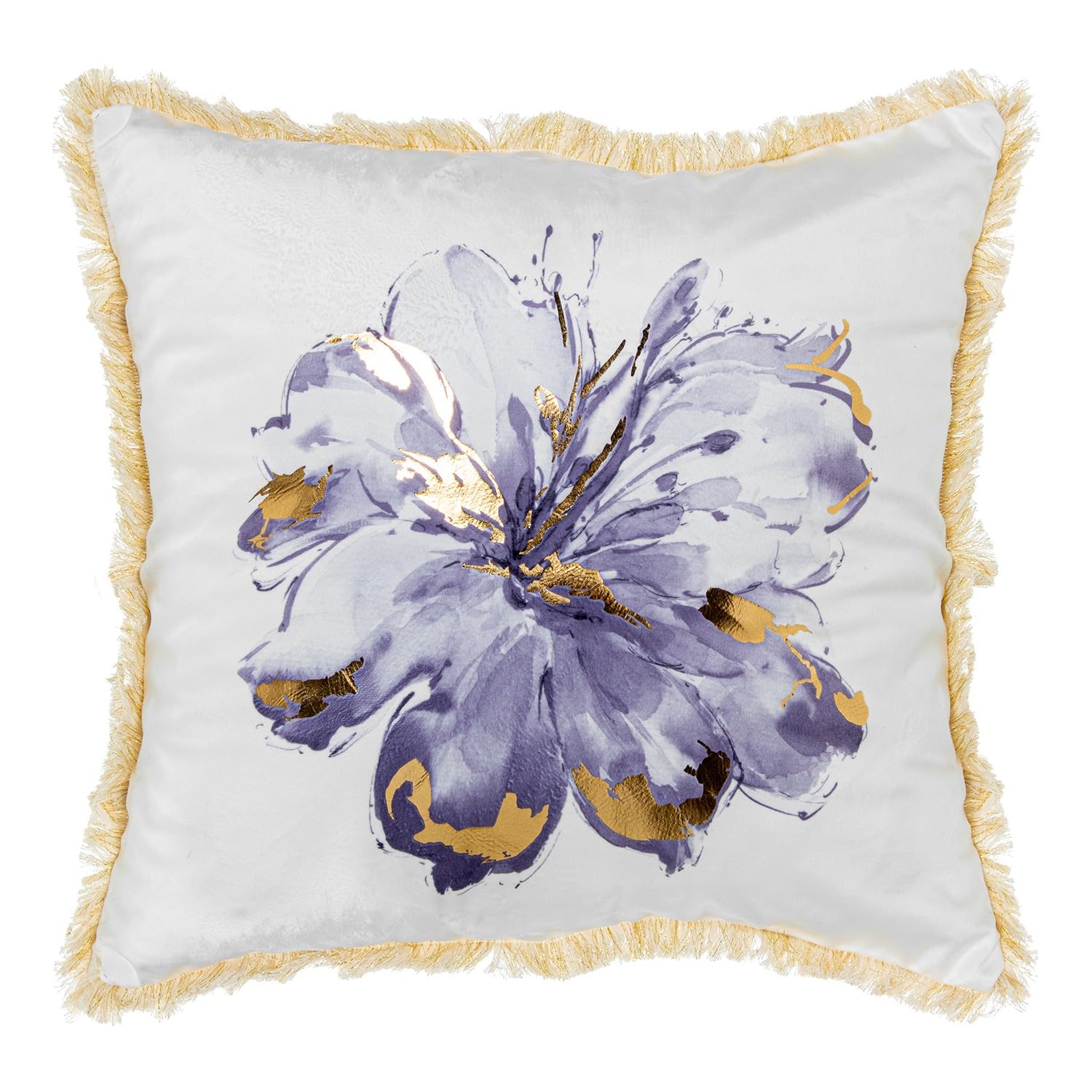 Coussin carré velours DRW fleur violette : la solution confort pour soulager votre dos
