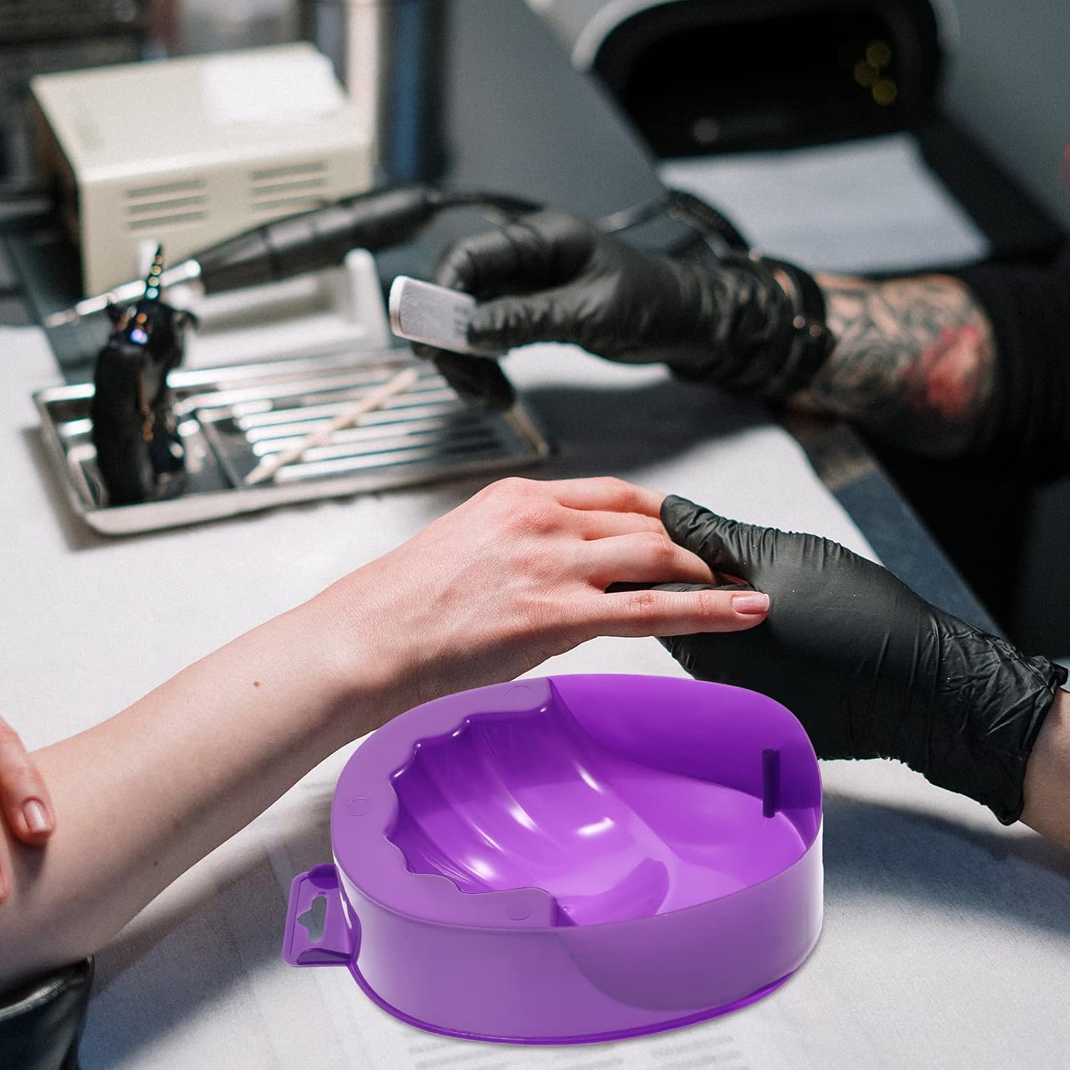 Manicure Soaking Bowls Nail Art Hand Soak Treatment Bowls Soaking Soak Bowl Purple Nail Art Polish Removal Wash Soaker Tray Manicure Spa Tools