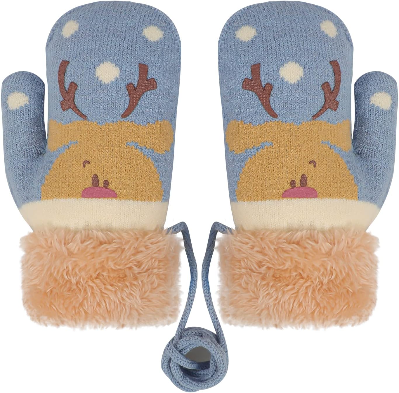 Kids Toddler Winter Gloves Warm Thick Fleece Lined Mittens Windproof Full Finger Ski Snow Gloves for Boys Girls Ages 2-6