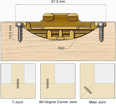 KNAPP Metal Biscuit Connector Zinc Die-Cast Wood Fasteners for Solid Wood Cabinets, Furniture & RTA Builds #20 Biscuit Machine Compatible Slide-in Wood Joiner for Load-Bearing Joints 100 Pairs