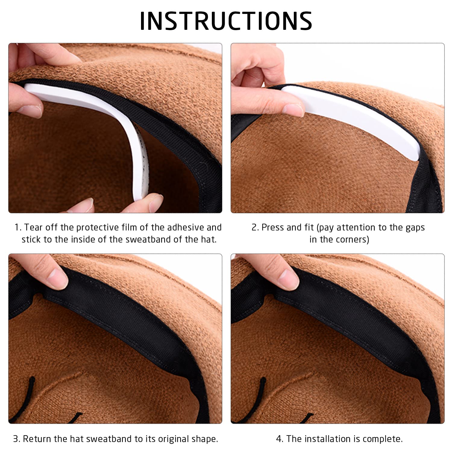 30 Cintas Para El TamañO Del Sombrero, Reductor Del TamañO Del Sombrero, Autoadhesivas En El Interior De Las Correas Del Sombrero, Para Ajustar La Cincha Del ArnéS, Unisex