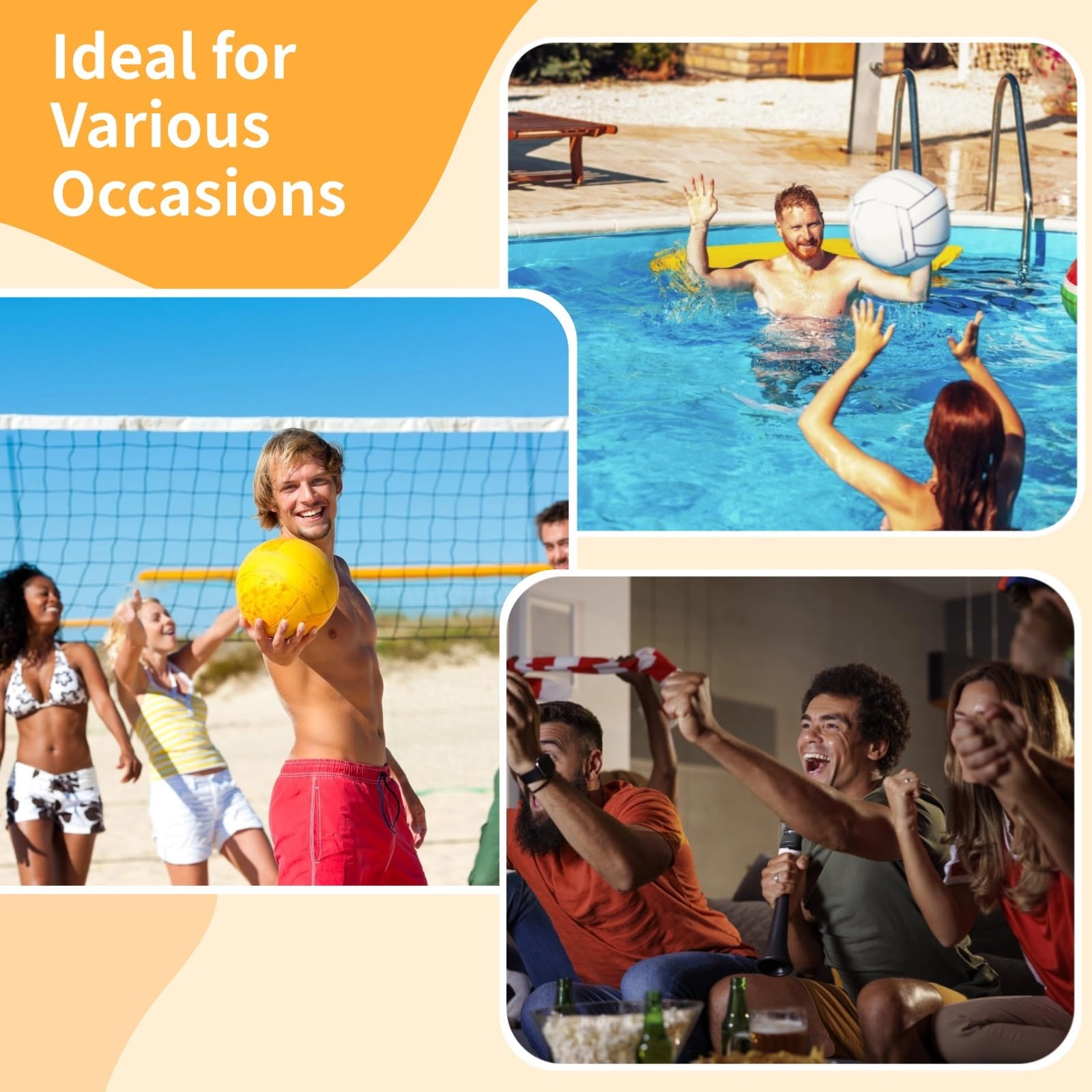 Generisch 20 Mini-Volleyballbälle, 4 Zoll Miniatur-Volleyballs mit Pumpe, Roundnet-Spielbälle, Ersatzbälle für Spiele, Wasser-Poolbälle für Strand, Party, College, Auszeichnungen