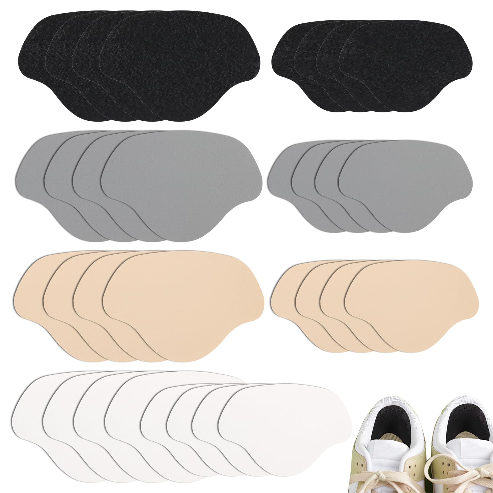 Yenblow 16 Pairs Shoe Heel Repair Patches, Quick Self-Adhesive Inside Sneaker Holes Patches, Complete Interior Mesh Patch Up for Sport Work Walking