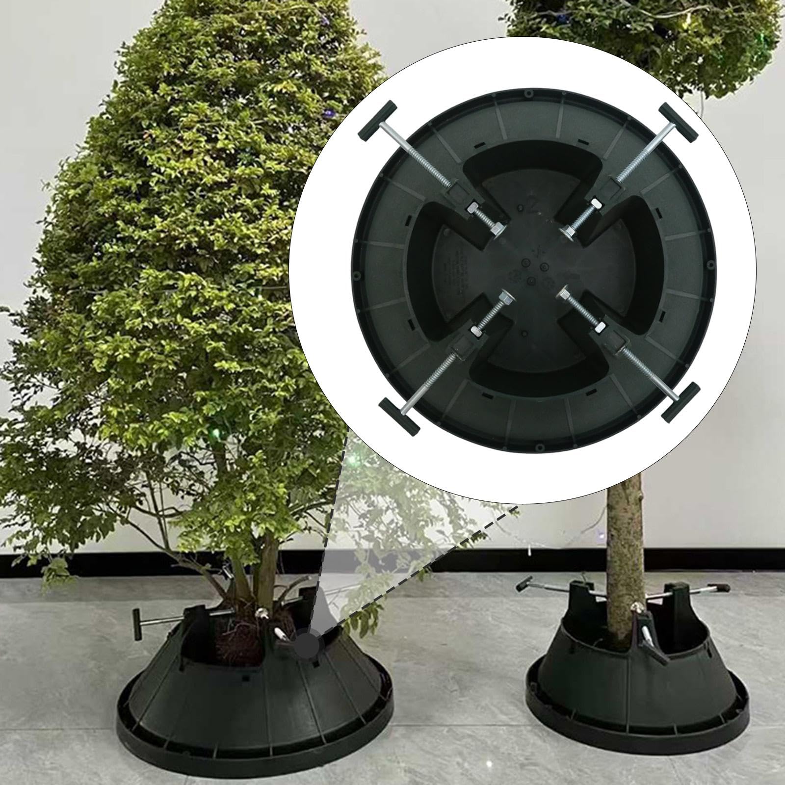 TISHITA Support de Sapin de Noël Support Arbre de Noël Socle Robuste Pied Stable Réservoir d'eau Matériau PP Adapté Aux Familles Décoration Saisonnière, L