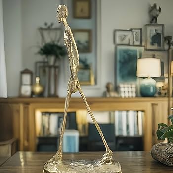 Amazon.co.jp: BLZVVZ 歩く人の彫刻 装飾的なブロンズ彫刻