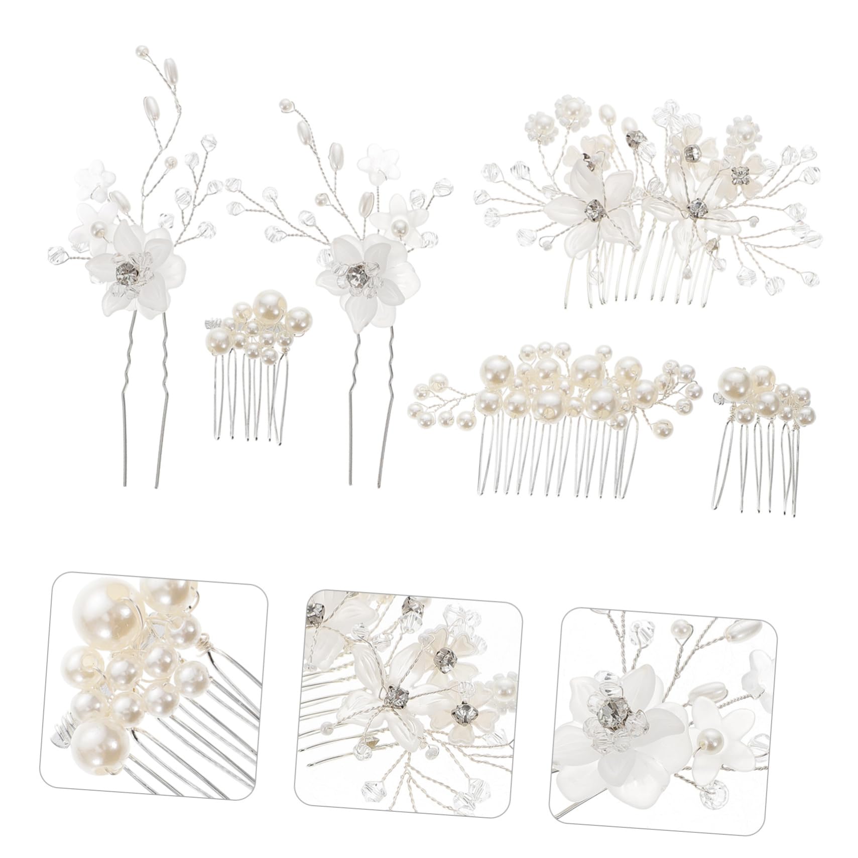 Abaodam Lot De 3 Peignes À Cheveux Pour Mariage Épingles À Cheveux Nœuds Accessoires De Coiffure Uniques Pour Femmes 6 Pièces X 3