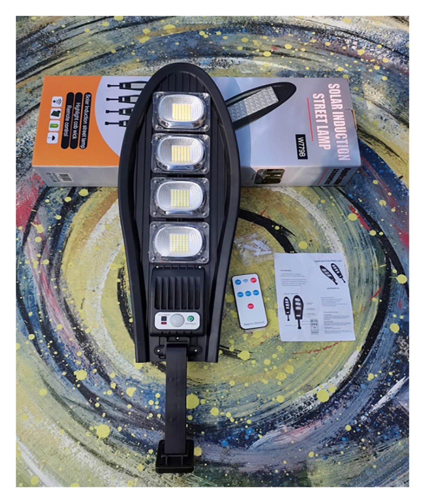 Lampy Solarne Zewnątrz, Solar Street Lights Outdoor 10000W Solar Street Lights 12000LM Lampa solarna Zdalne sterowanie Reflektory Tryb 3 Wodoodporne oświetlenie bezpieczeństwa ogrodu,Do ogrodu, ulicy