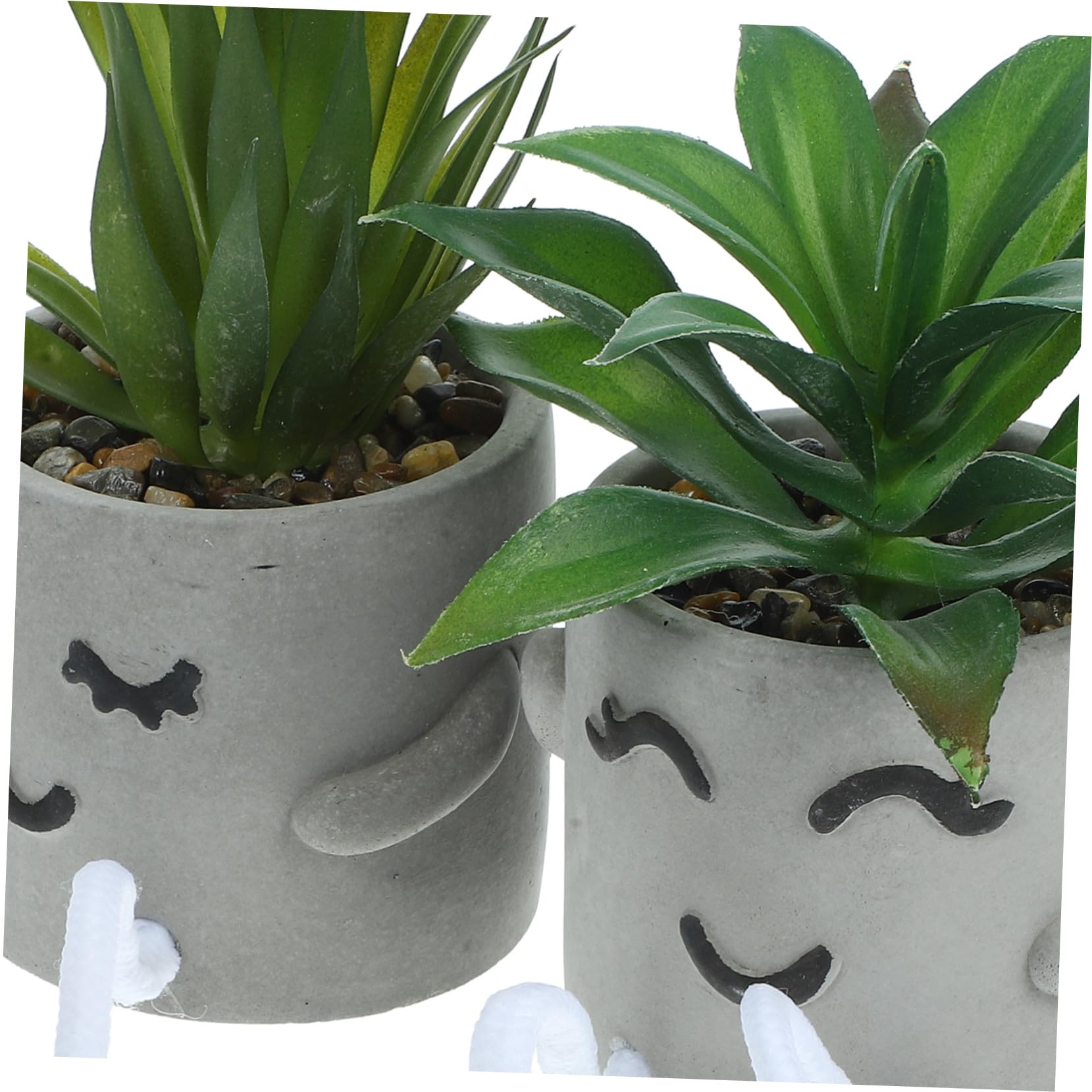 POPETPOP 2piezas Suculentas Artificiales Pequeñas Diseño de Patas Largas Bonsáis Falsos Maceta Decoración de Escritorio para Oficina Apariencia Adorable de Suculentas Simuladas