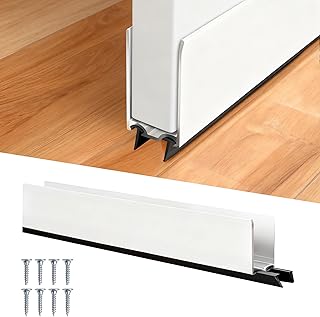 1" x 36" White Aluminum Storm Door Sweep Replacement Weatherproof Bottom Seal for Security Doors (1, White)