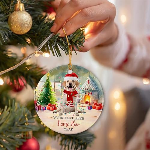 Vista 103 de Rottweiler - Adorno de cerámica personalizado para perro de Papá Noel, nombre y texto personalizados para mascotas, feliz para los amantes