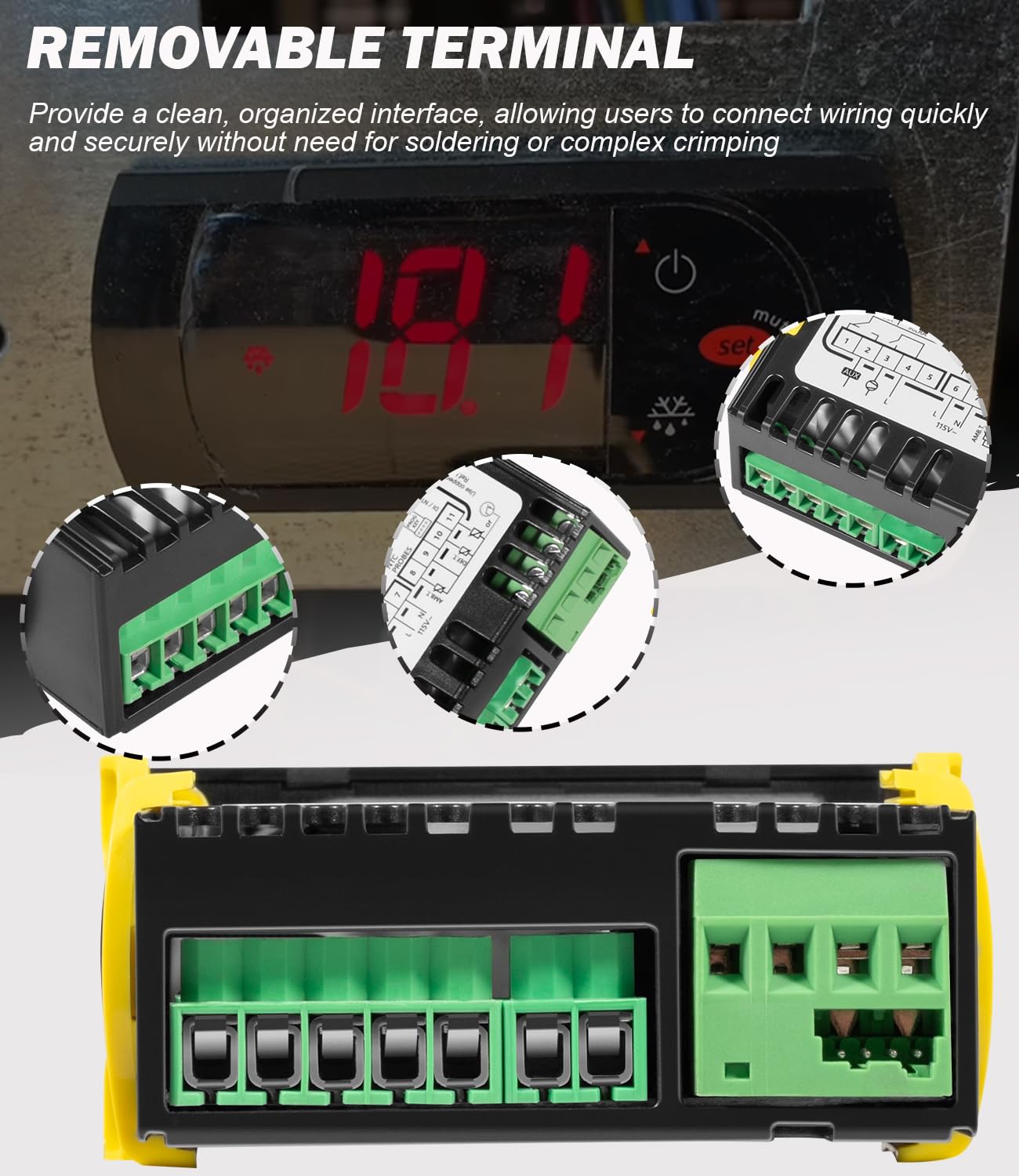 PZGXS0J111 - Termostato digitale con 2 sensori di temperatura NTC, adatto per Carel e tutti i tipi di frigorifero, 115 V