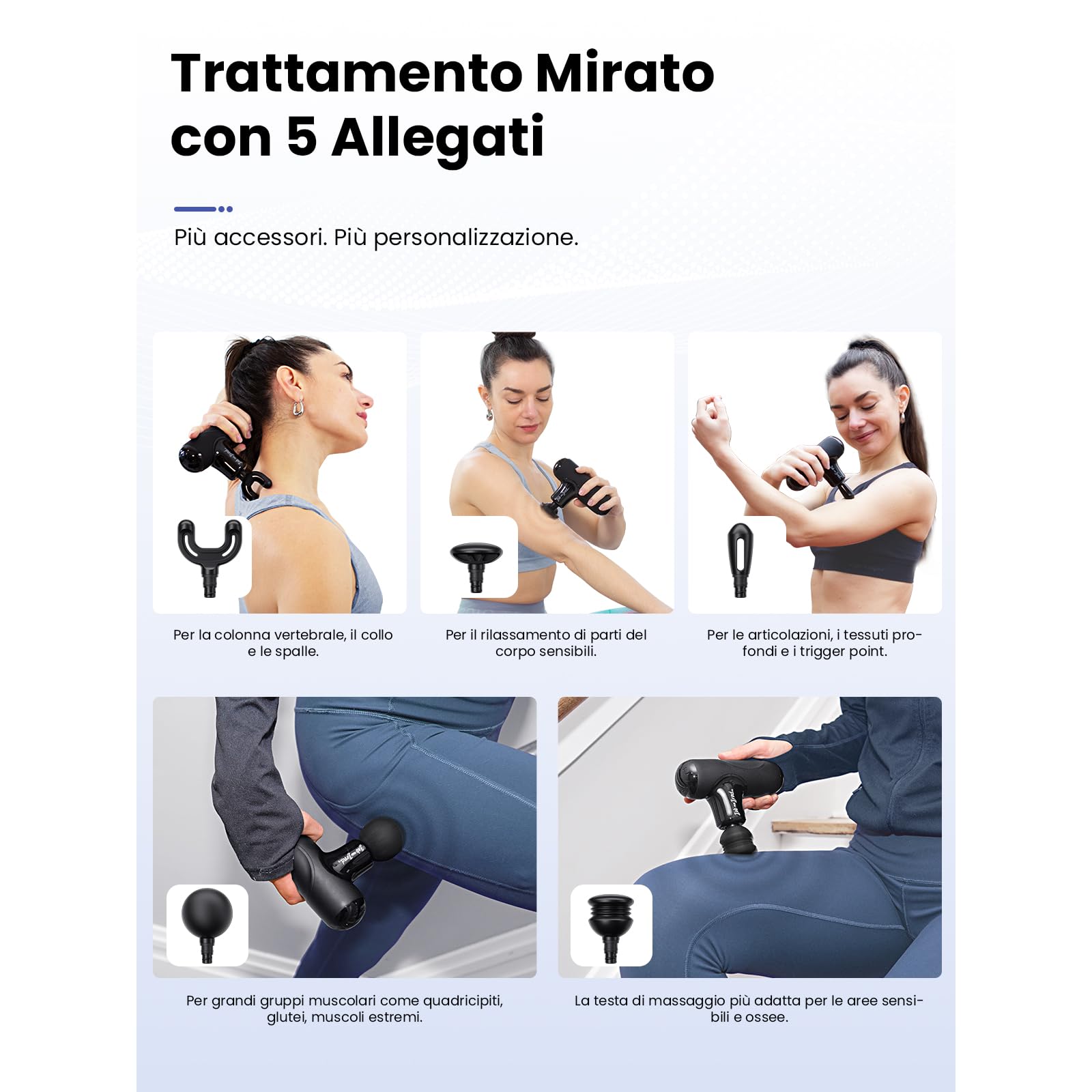 BOB AND BRAD Q2 Mini Pistola Massaggio Muscolare Portatile, Massaggiatore Elettrico per Schiena e Spalle, Silenzioso, Ricarica USB-C, Custodia Inclusa, Ideale per Ufficio, Viaggi e Sport