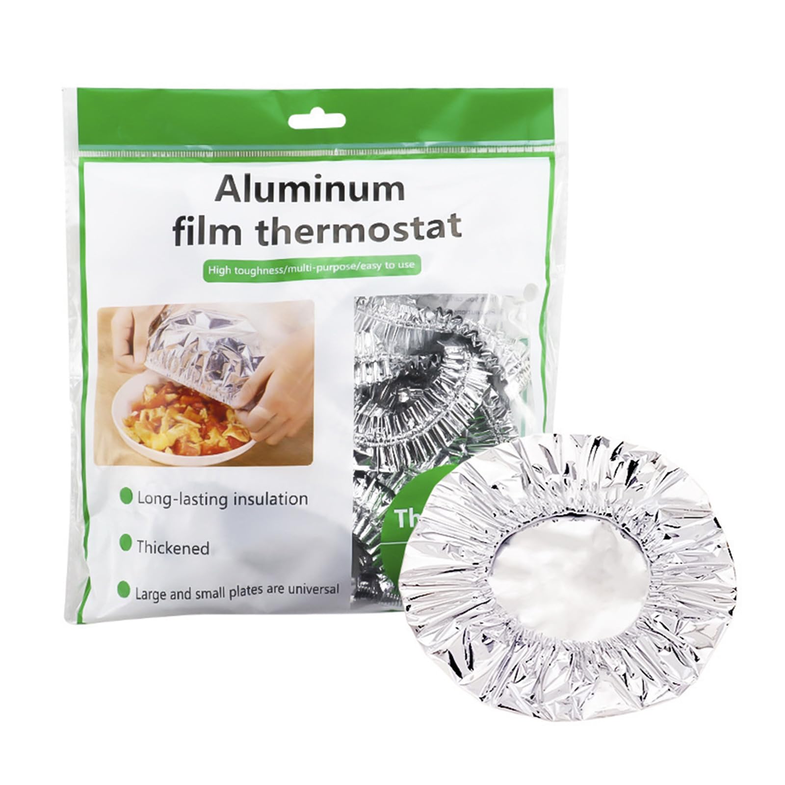 Food Grade Reusabl-e Aluminium Foil Food Covers, Stretchy Aluminum Foil Insulation Cover, Reusabl-e Foods Container Aluminum Foils Heat Retaining Cover, Asy to Use and Cleaning Sleeves Elastic Lid