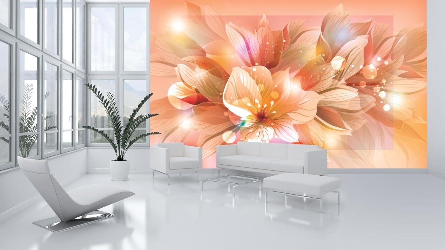 Wallpaper Mural COLORFUL LILY Fleece Photo Wallpaper Wall