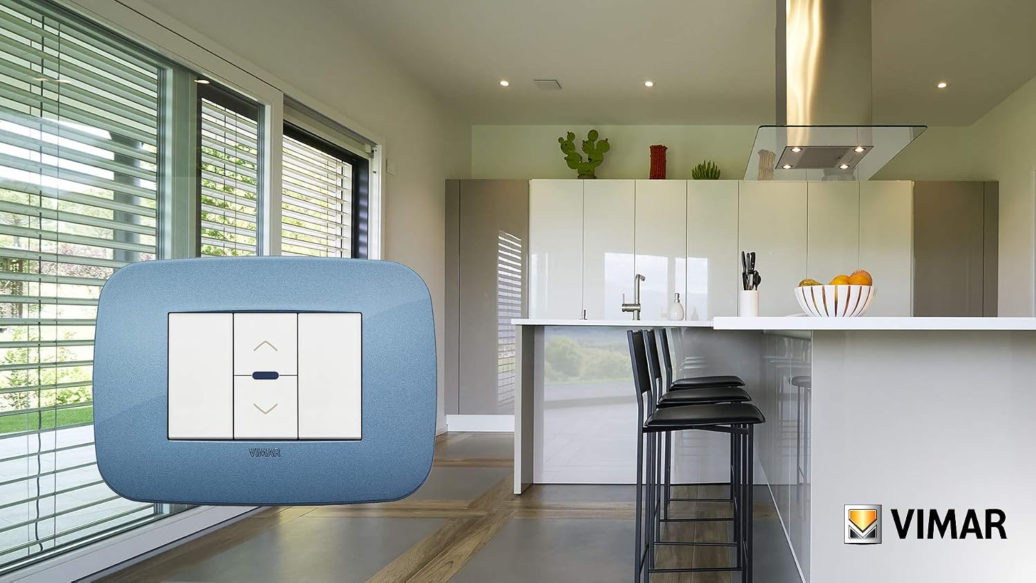 Vimar 19196.B Arké Electronic Central Switch Quid for Roller Blinds Cosφ 0.6 2A 220-240V~50/60Hz Location Memory - Image 3