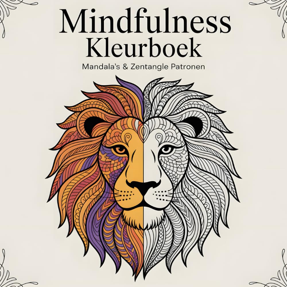 Mindfulness Kleurboek - Mandala's & Zentangle Patronen: Mandala's & Zentangle Kunstmotieven met Dieren voor Volwassenen ter Ontspanning en Stressvermindering