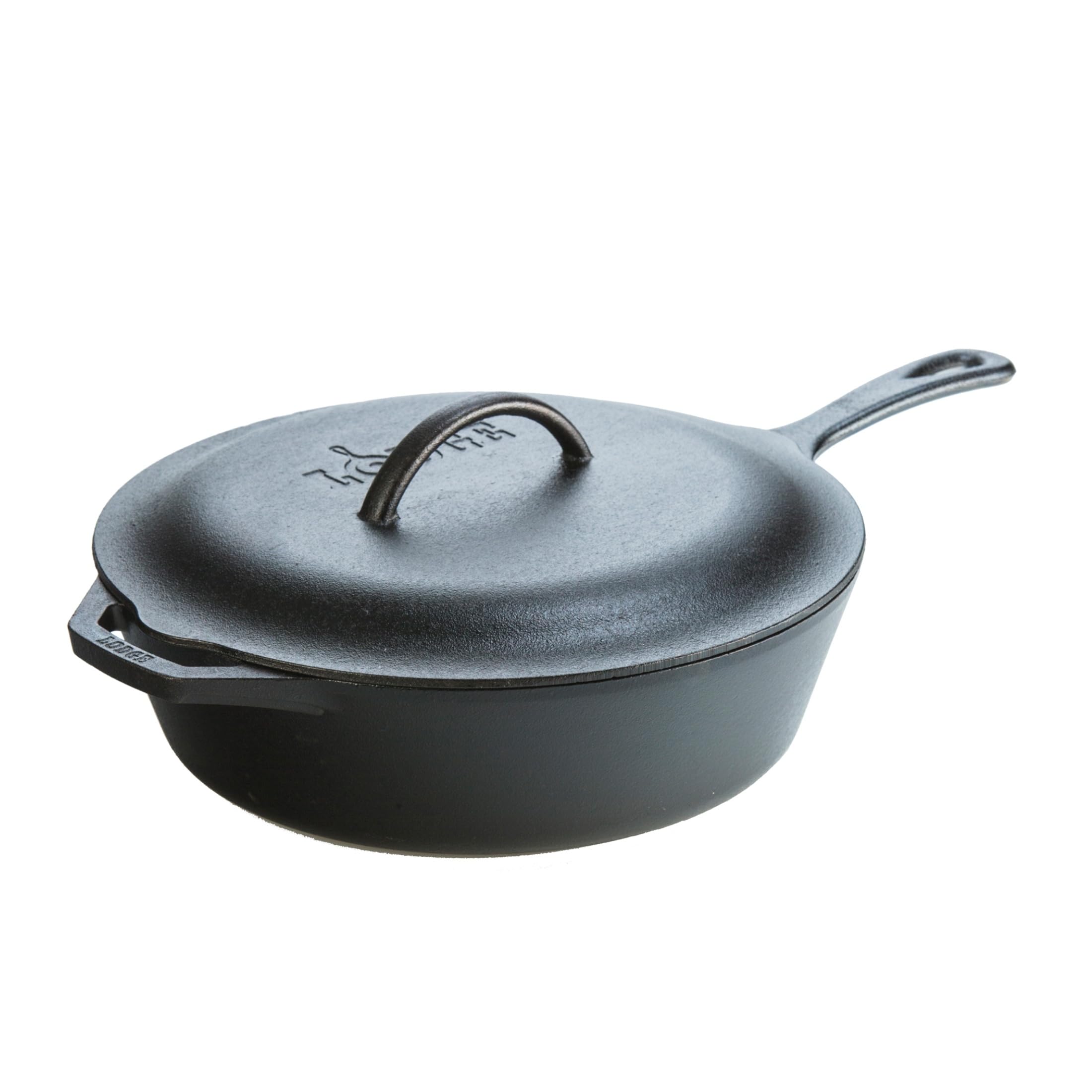 Lodge Pre-Seasoned Cast Iron Covered Deep Skillet, 5 Quart