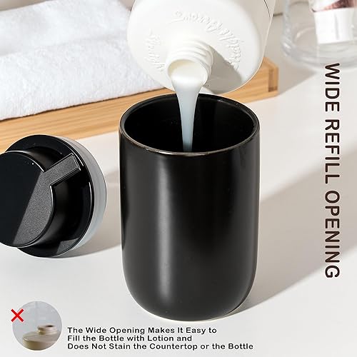 Miniatura 5 de Dispensador de jabón botellas de loción de cerámica con bomba de oro champán para fregadero de baño cocina dispensador de jabón líquido recargable