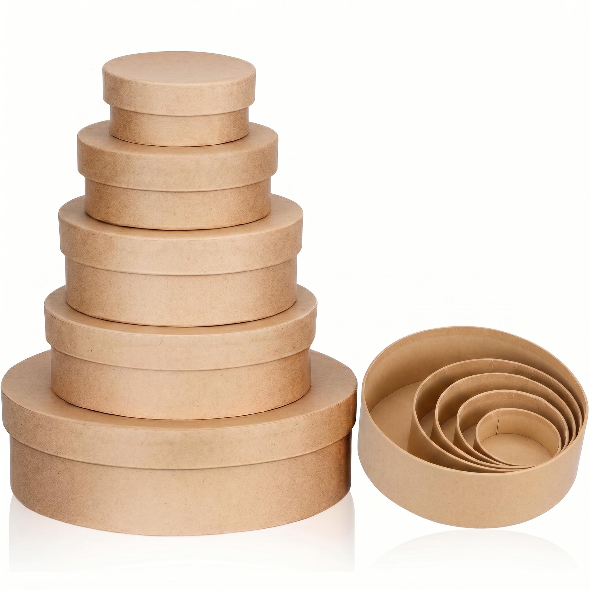 Amazon.com: TEHAUX 5pcs Round Paper Mache Box, Nesting Gift Boxes