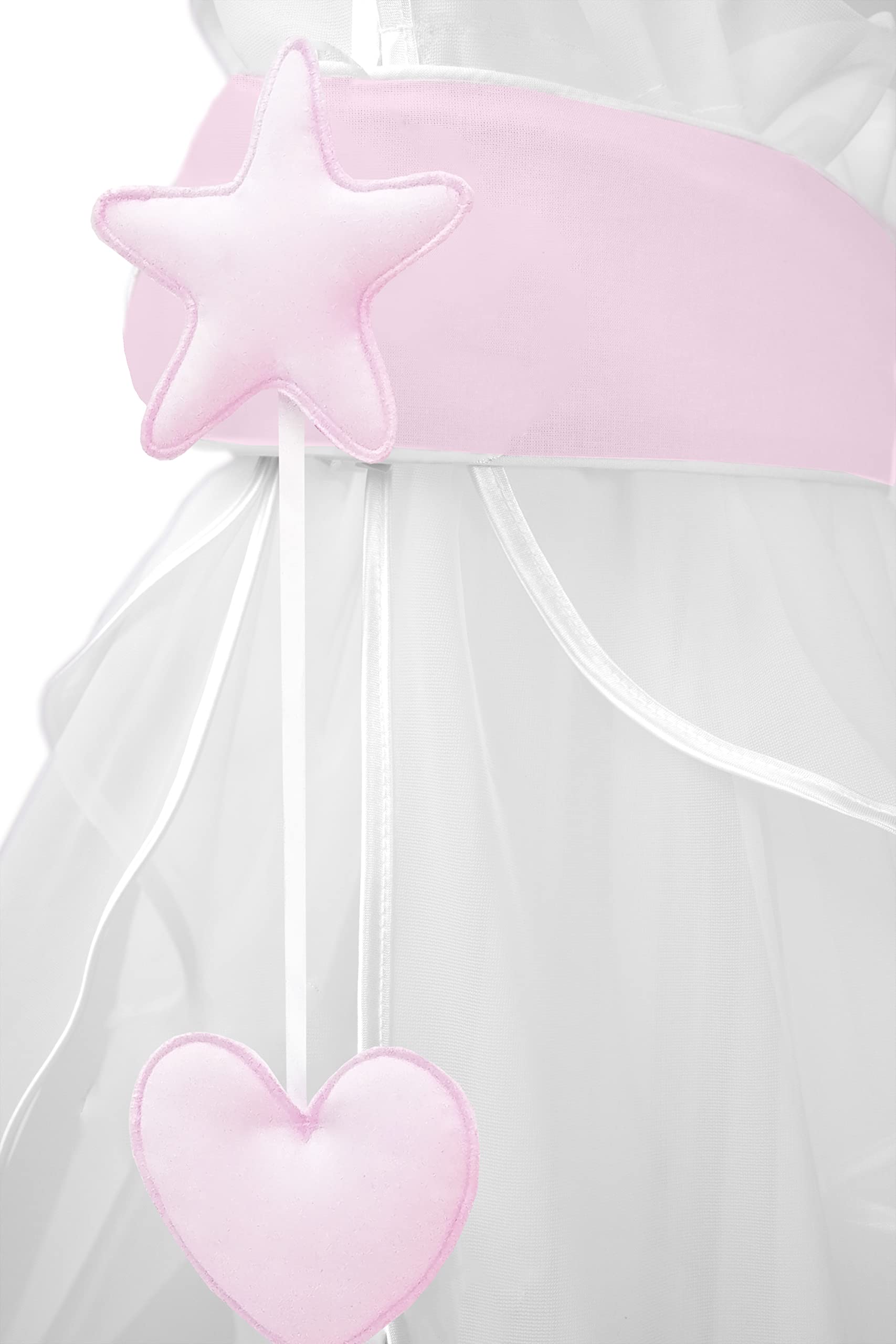 Amilian, asta con baldacchino asta per baldacchino da letto; supporto per baldacchino con baldacchino per culla; culla; lettino; tenda da letto: baldacchino completo in tessuto o chiffon (Made in EU)