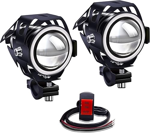 Miniatura 8 de 2 focos antiniebla para motocicleta, haz estable, luz universal U7 con interruptor, luz auxiliar de motocicleta de 12 V24 V, luces LED