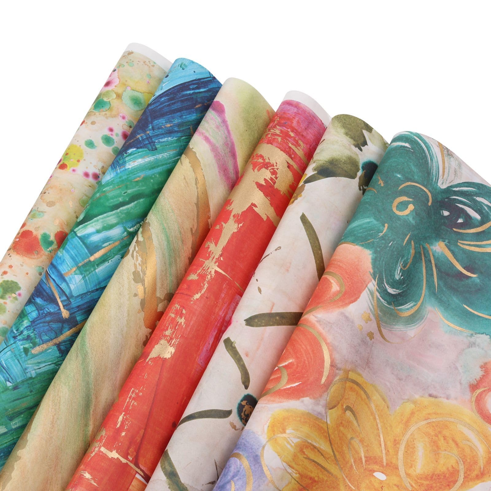 KidsyWinsy Premium Gift Wrapping Paper Sheets (Mix Print, Pack Of 12)| Gift Wrap With Tags, Ribbon Bows And Confetti|For Christmas, Birthday Gift, Wedding & All Occasions,Gold Glitz
