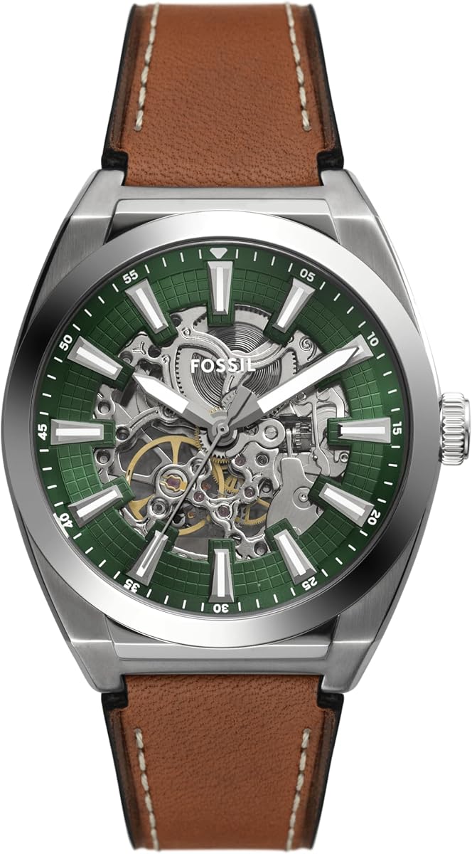 Reloj automático Everett de acero inoxidable con tres manecillas para hombre