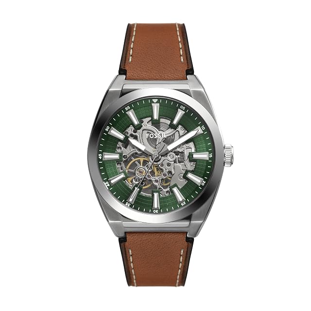 Fossil Mens Everett Automatic Stainless Steel Three-Hand Watch