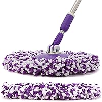 Vista 2 de Paquete de 3 cabezales de repuesto para trapeador giratorio, forma redonda, tamaño estándar, repuestos de cabezal de fregona de microfibra