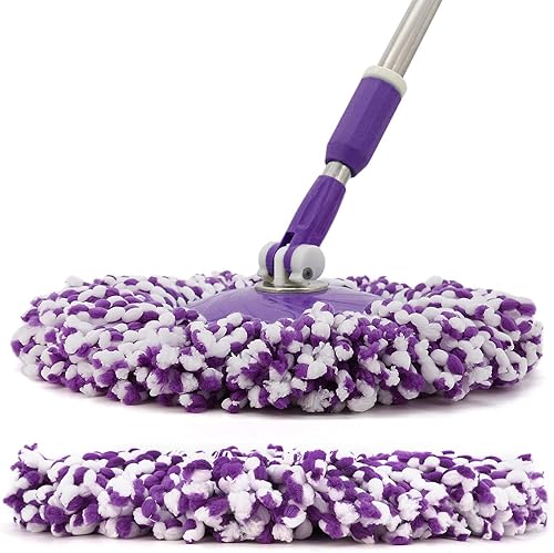 Miniatura 2 de Paquete de 3 cabezales de repuesto para trapeador giratorio, forma redonda, tamaño estándar, repuestos de cabezal de fregona de microfibra para