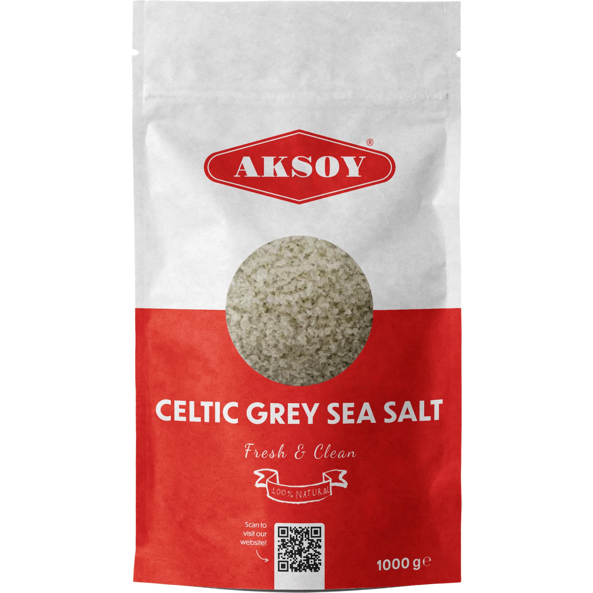 Aksoy Celtic Grey Sea Salt Coarse 1KG Natural Mineral-Rich Sea Salt, Traditionally Harvested