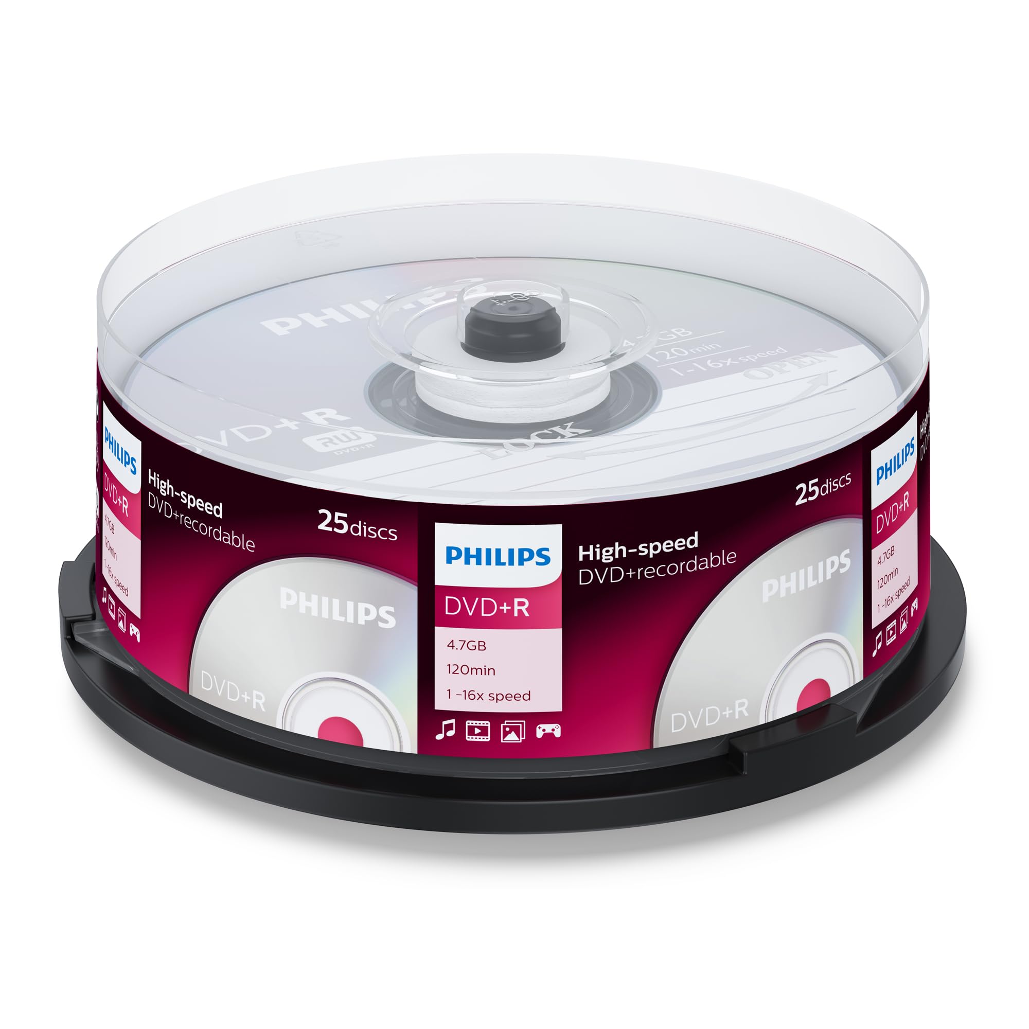 Philips DVD+R DR4S6B25F/00 - blank DVDs (4.7 GB, DVD+R, 120 min, 16x)