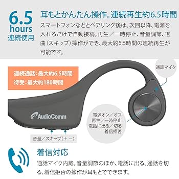 Amazon.co.jp: オーム(OHM) 電機AudioComm 骨伝導イヤホン耳を