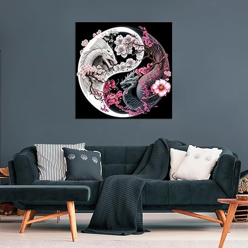 Miniatura 2 de JFYHAB Kit de pintura de diamante de dragón Taichi, kits de pintura de diamante de dragón para adultos, arte de diamante de dragón de taladro