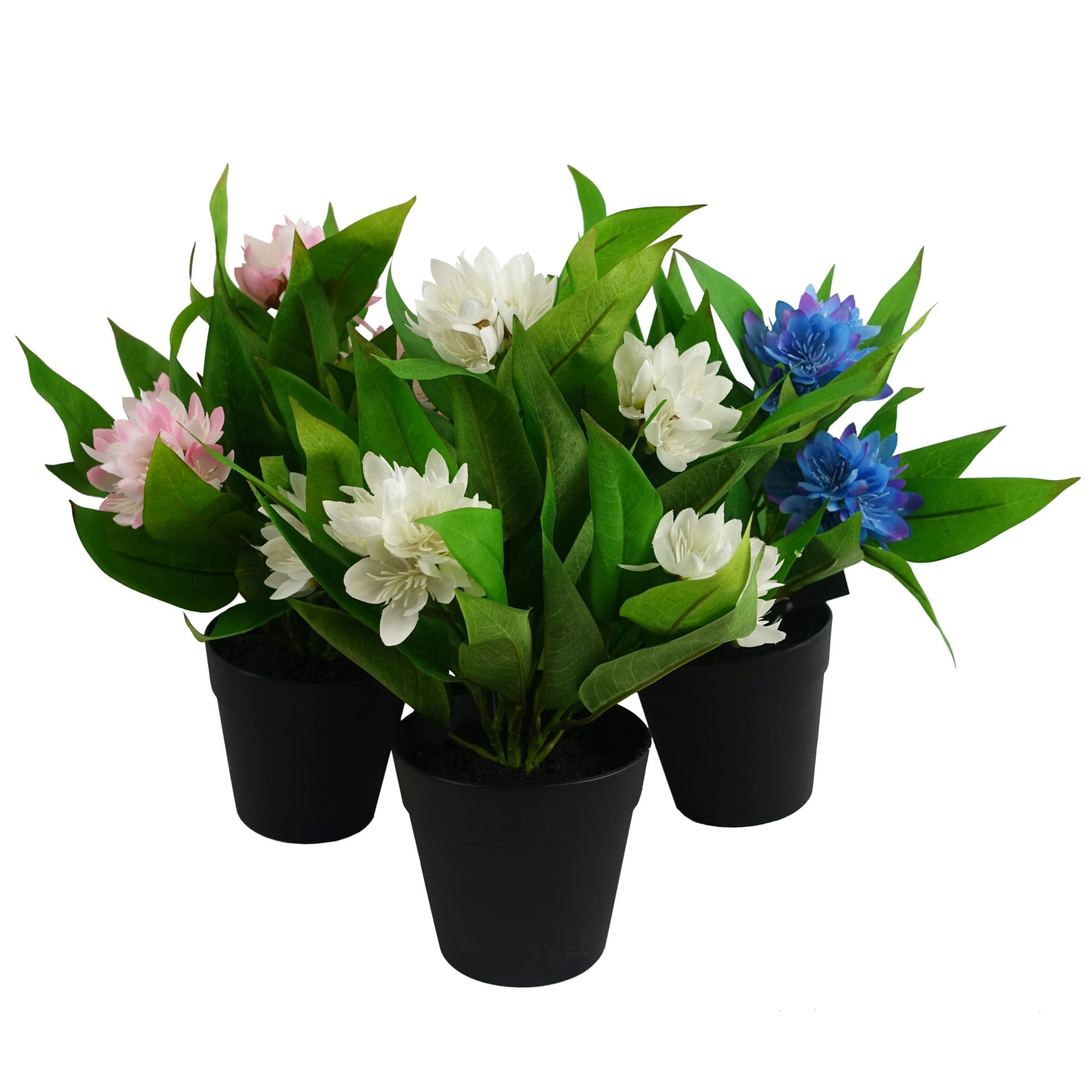 Leaf Artificial Freesia Flowering Houseplant Potted Plants Realistic, 18cm