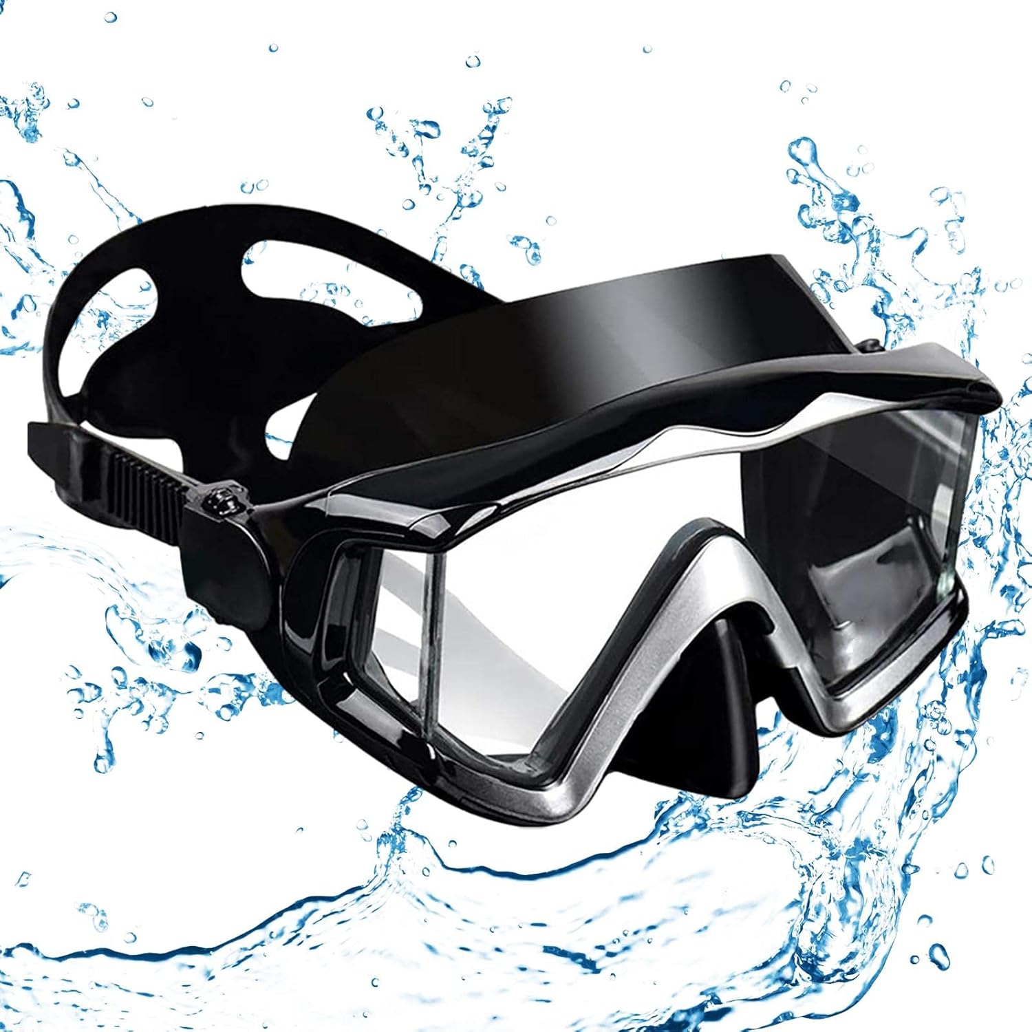 強化ガラスダイブゴーグル スキューバダイビングスイムシュノーケリングゴーグル ダイビング シュノーケリング 水泳のためのノーズカバー付きの大人