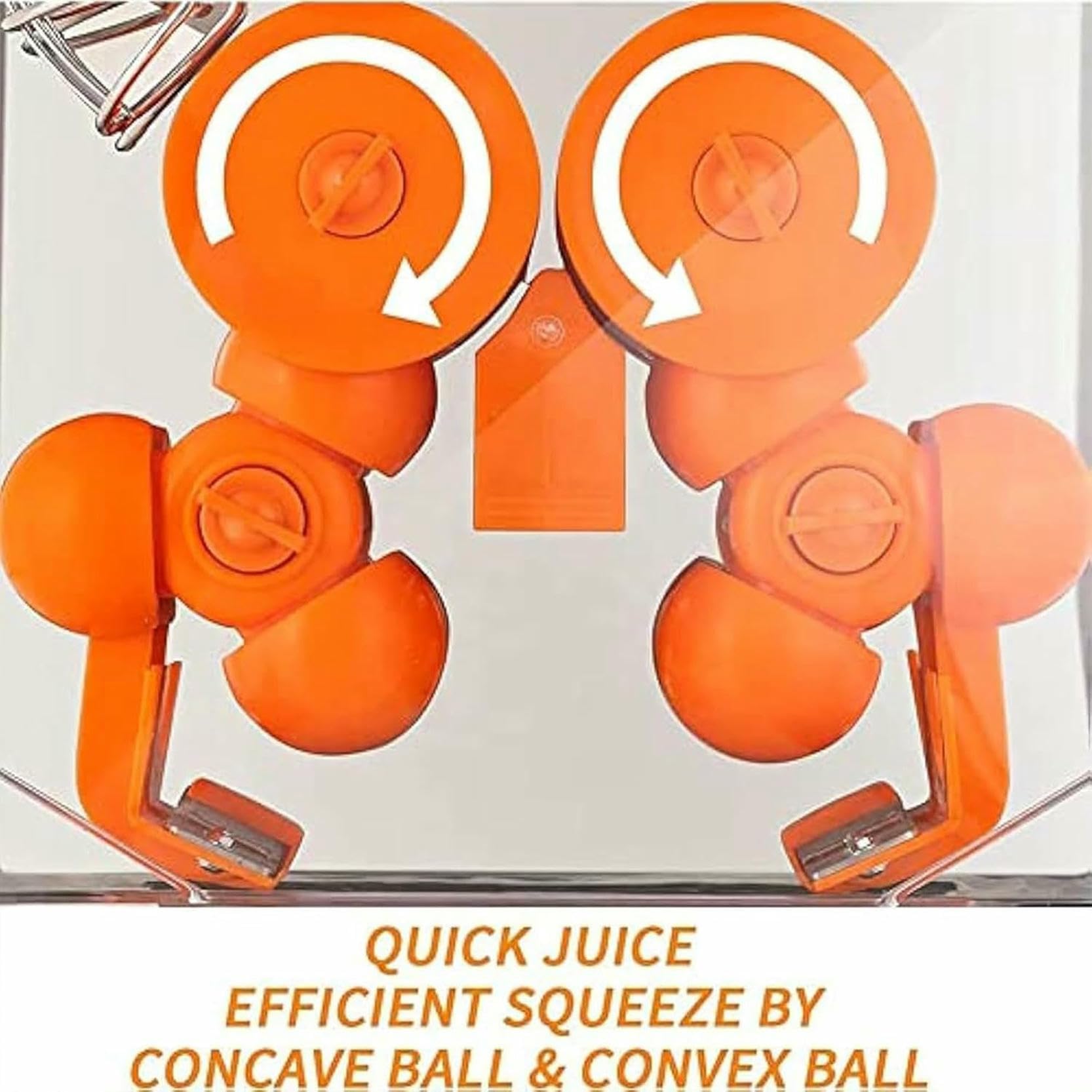 Exprimidor Cítricos Eléctrico Comercial,e-xtractor automático zumo naranja,sistema automático pelado filtrado,30 naranjas/minuto,2 cubetas recolectoras,e-xtraíble para limpieza,bajo nivel ruido