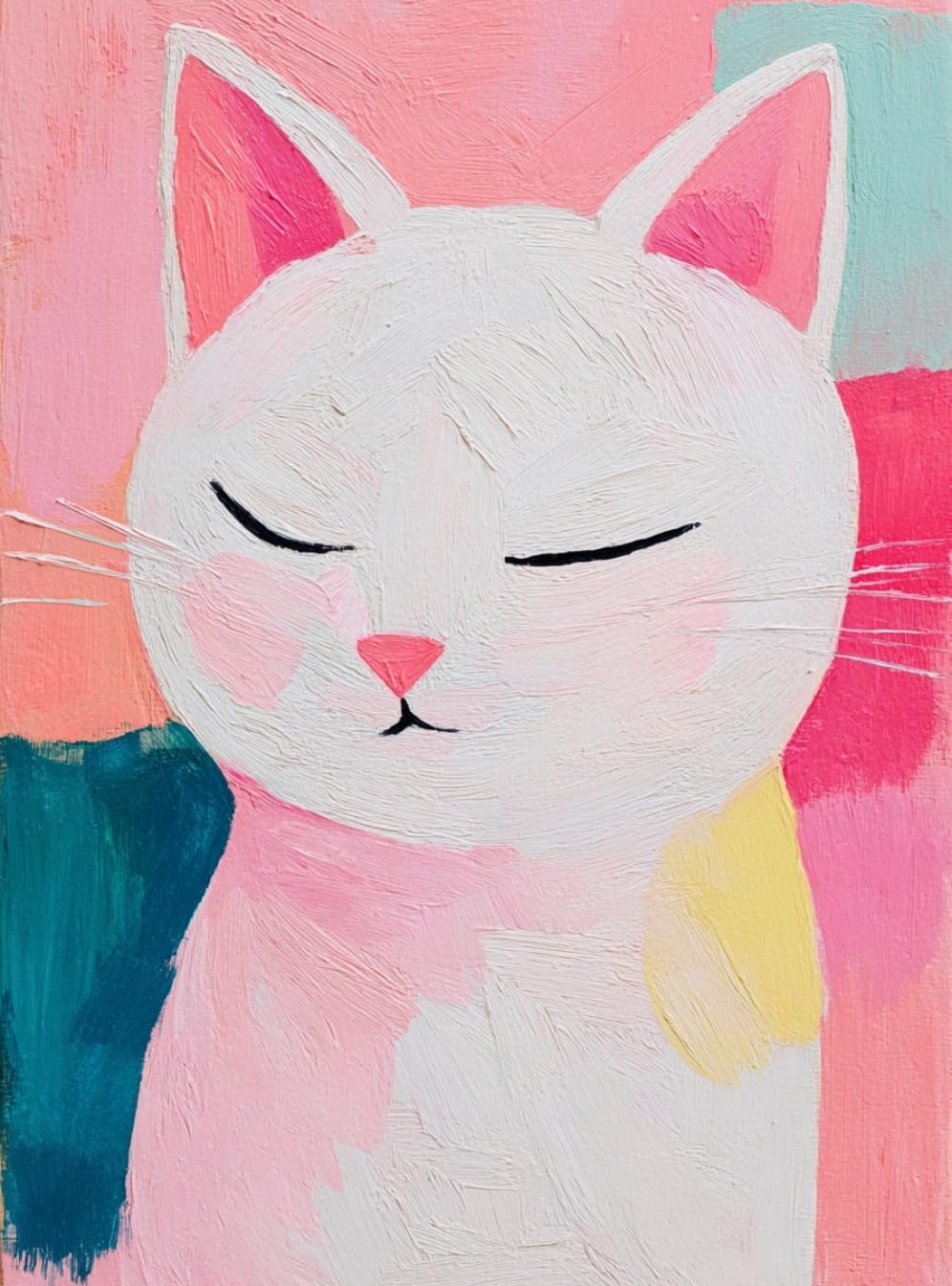 WANGWANGMIAO Paint by Numbers Kits for Adults,Colorful Cats Painting by Number Kits On Canvas,DIY Color Acrylic Oil Paints Home Wall Decor 16x20inch/40×50CM，with Frame